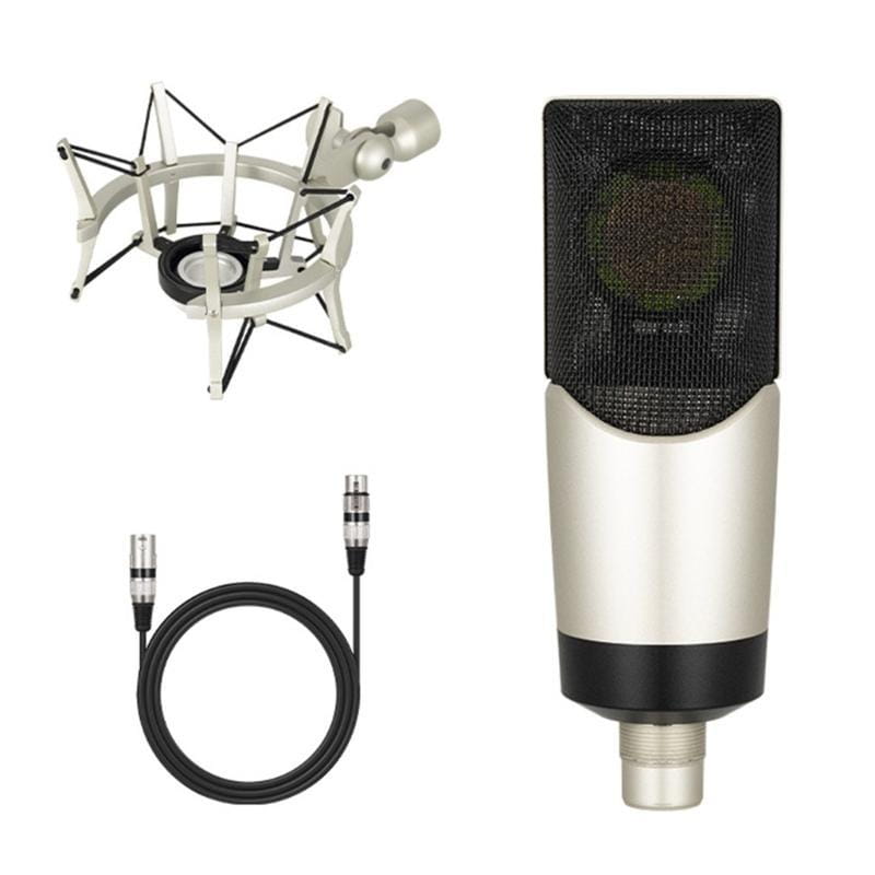 652F Professional Condenser Studio Vocal Recording Large Diaphragm Microphone 48V for Computer Gaming Live Streaming