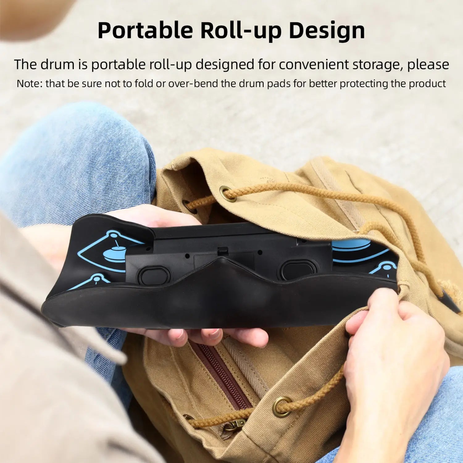 Electronic Drum Set Hand Roll Drum Percussion Instrument 9 Pads BT External Sound Drumsticks Foot Pedal MIDI Interface Speaker