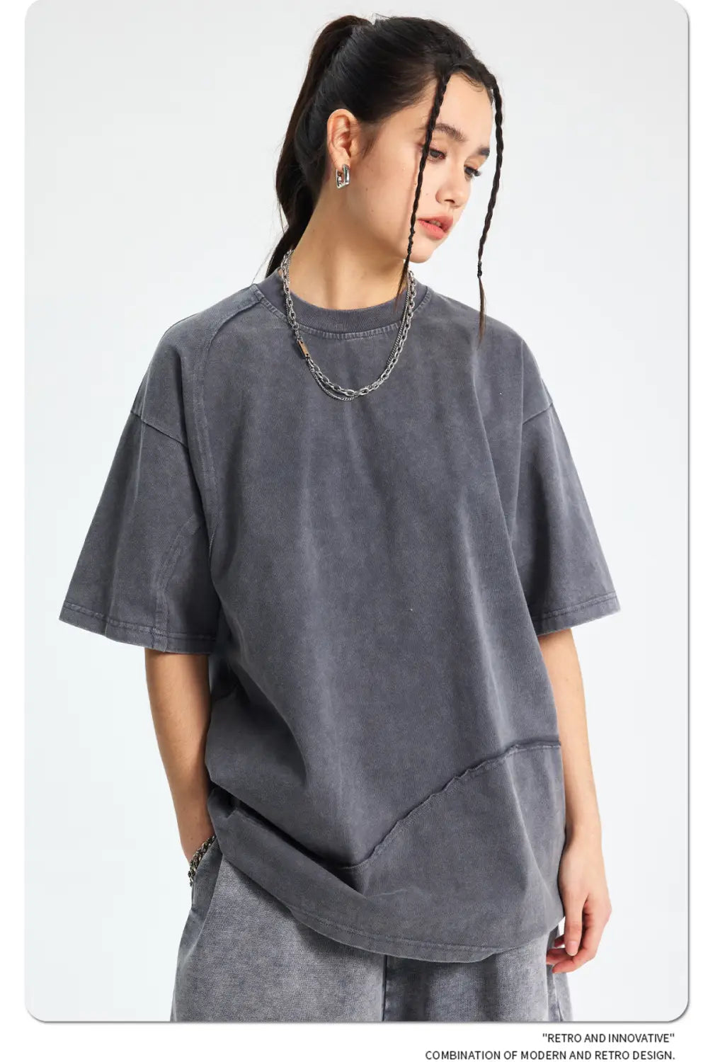 Hip Hop Wax Printing Washing Men’s Short Sleeve Tee Oversized Distressed Round Neck Man Cotton T Shirts Top Quality Raw Edges