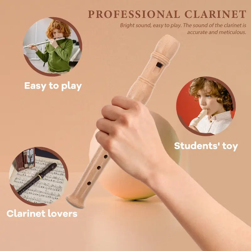 Children Flute Recorder Clarinet Kids Musical Instruments Wooden Soprano Wind Instrument Toy Educational Learning Education