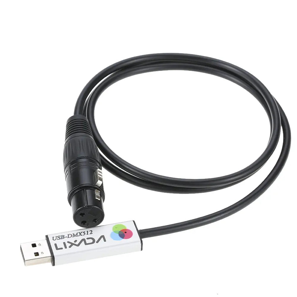 Lixada USB Lighting Console USB to DMX Interface Adapter LED DMX512 Computer PC Stage Lighting Controller Dimmer