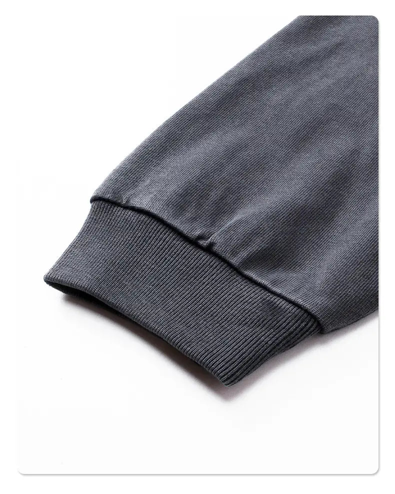 2024 Hip Hop Retro Fake Two Piece Rough Edge Round Neck Long Sleeve T-shirt for Men Washing Streetwear Trendy Baggy Tshirts Y2k
