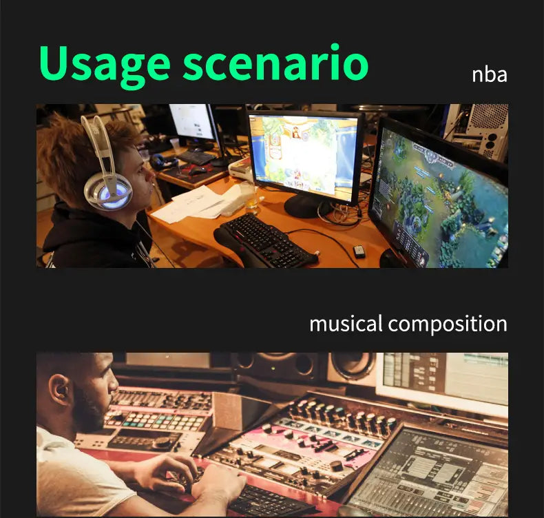 Gaming Microphone USB Microphone for PC Condenser Podcast Mic for Studio Recording with Headphone Jack Led Noise Cancellation