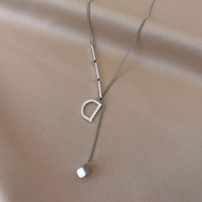 Fashion Letter Good Luck Butterfly Titanium Steel Choker Necklace For Woman Gothic Jewelry Hip Hop Party Sexy Clavicle Chain