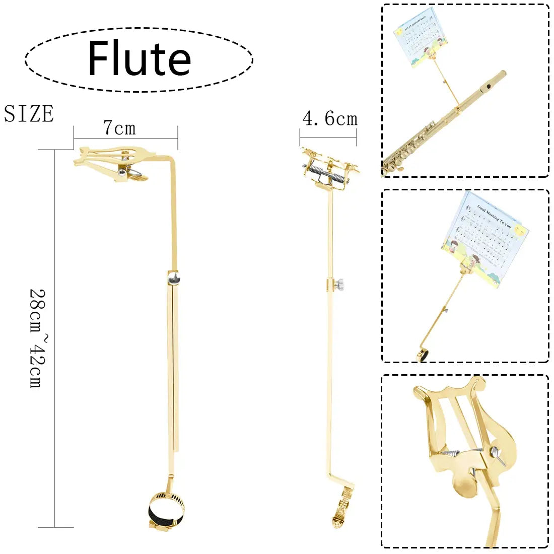 Music Stands Trumpet Flute Winds Alto Saxophone Portable Marching Sheet Golden Music Stands Musical Instruments Accessory