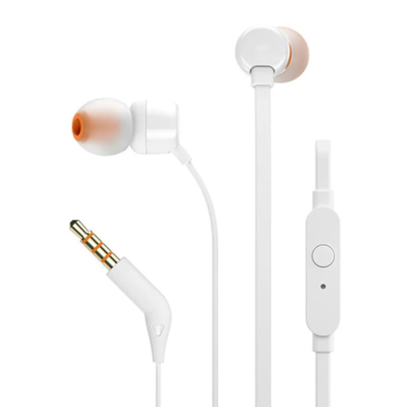 New T110 3.5mm Wired Earphones True Stereo Music Deep Bass Earbuds Sports Headset In-line Control Handsfree with Microphone