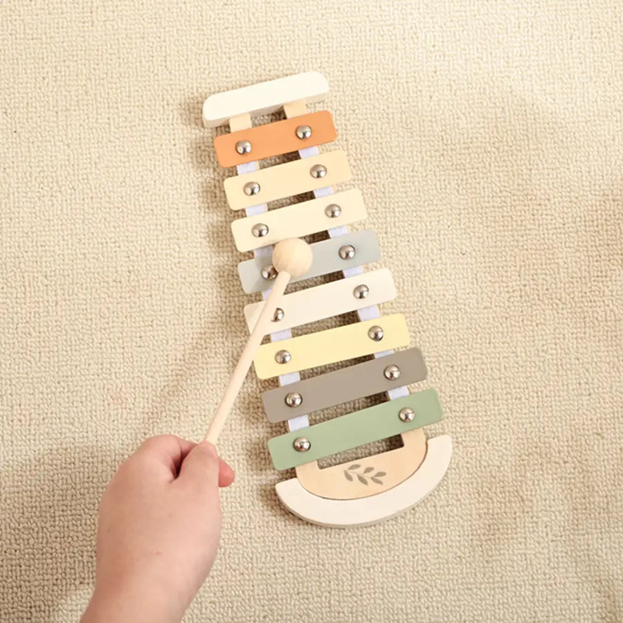 Kids Wooden Montessori Toys Musical Instruments Rattle Toys Wooden Squirrel Percussion Instruments Preschool Educational Toys