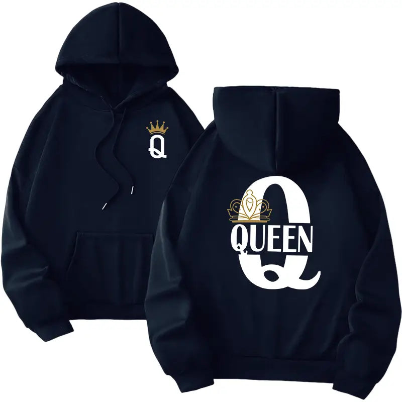 Hot Sales Mens Womens Hoodies King Queen Printing Sweatshirts Versatile Casual Couple’s Clothing Daily Pullover Fall Winter Y2k