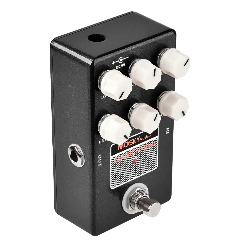 Mosky Classic M-Shall Amp Simulator Guitar Pedal - 3-Band Active EQ,Speaker Simulation,Drive/Level/Voice Control for Guitar/Bass