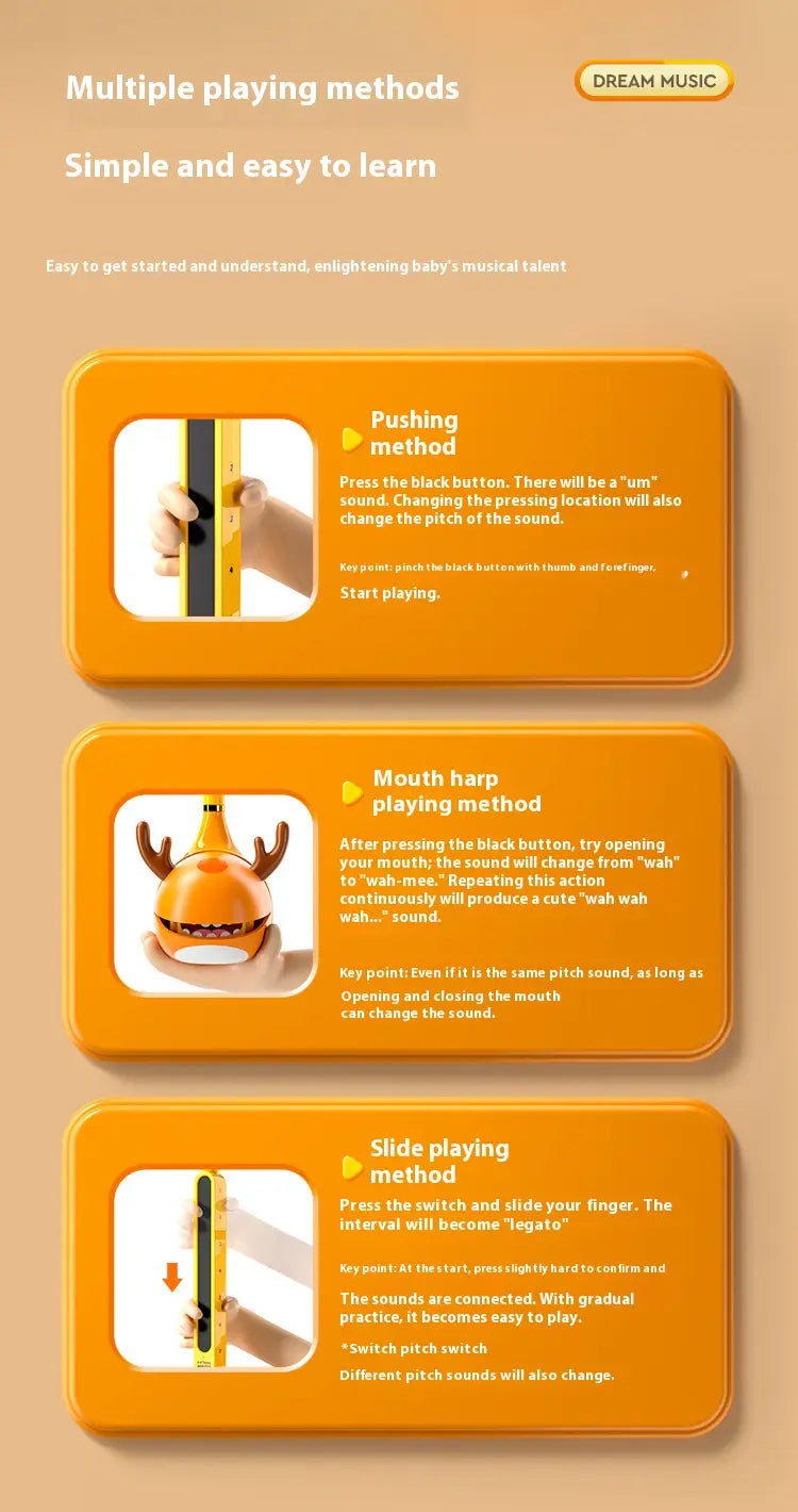 Otamatone Electronic Musical Instrument Portable Synthesizer Toy Deer & Whale Tadpole Piano Music Maker for Kids Beginners Gift