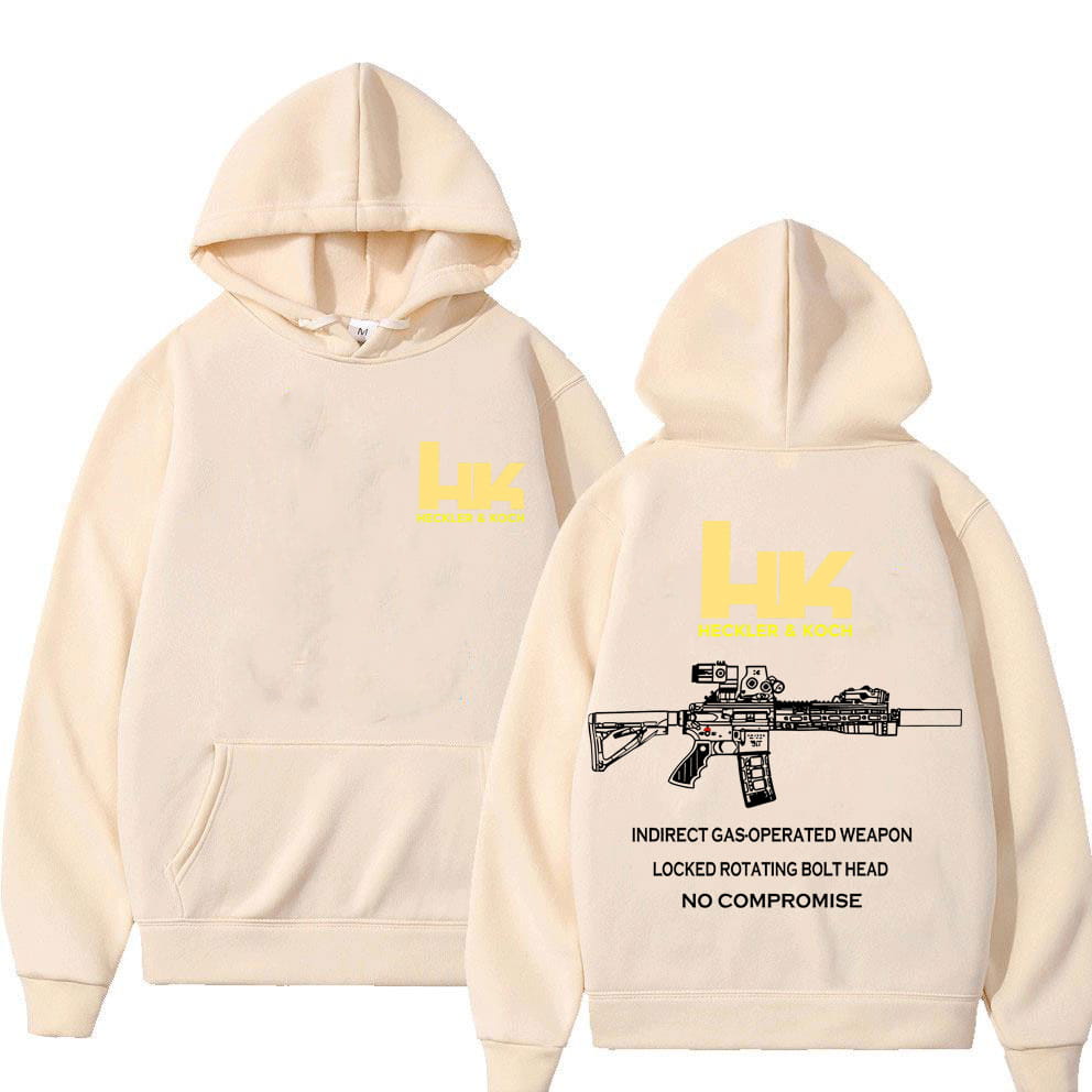 Heckler & Koch HK Fashion M4 Gun Design Men’s Casual Retro Trend Pullover Streetwear Autumn and Winter Warm Hoodie