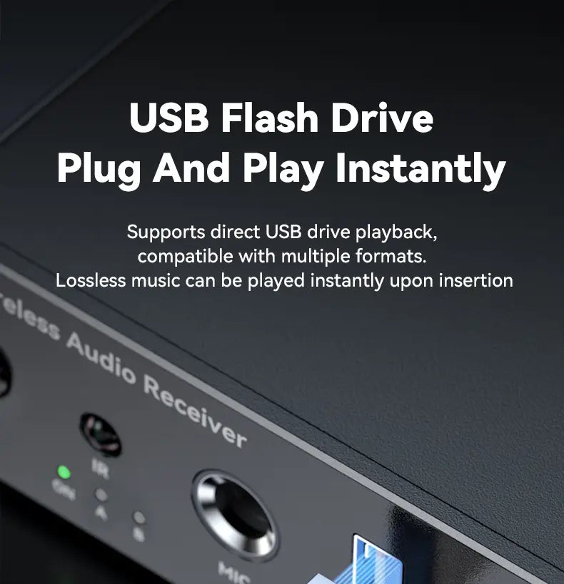 Bluetooth-compatible 6.0 Audio Receiver 3.5mm AUX RCA USB 6.5MM Microphone Music Wireless Adapter with Remote Control for TV PC