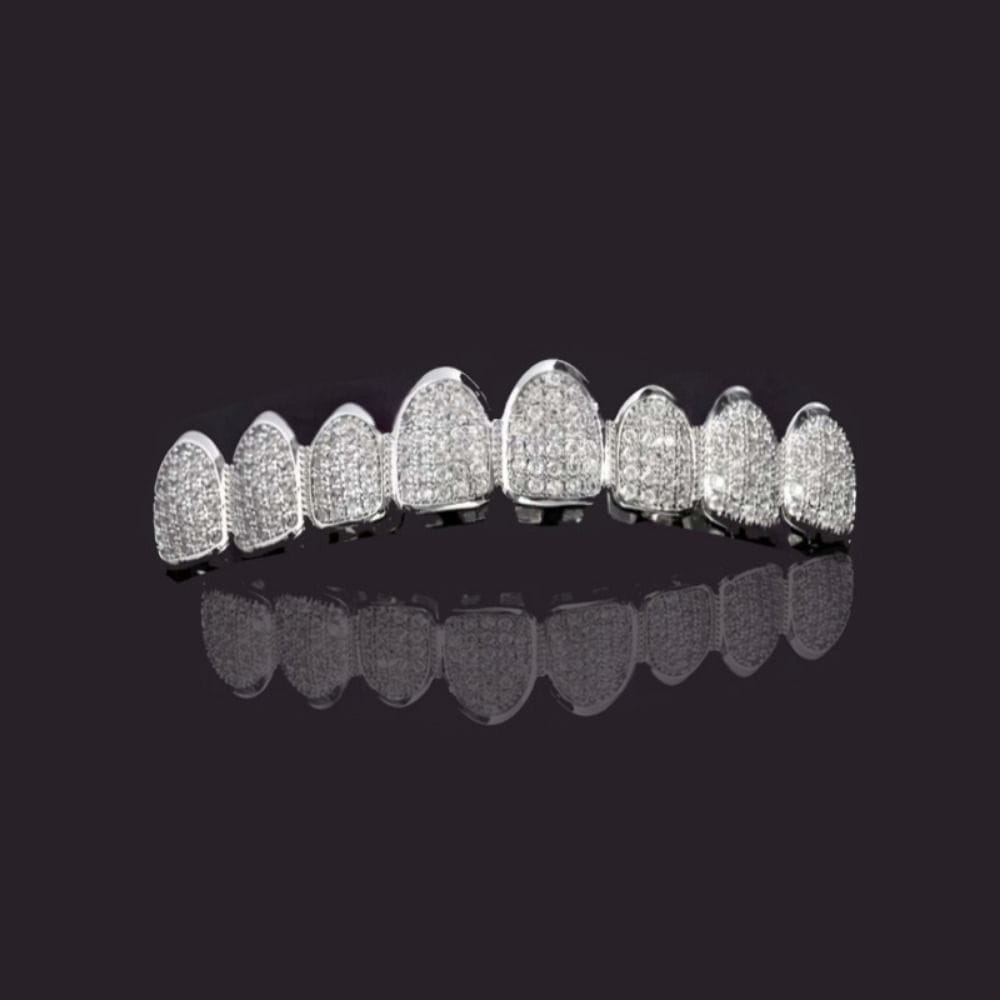 Hip Hop Teeth Grillz Set Removable Design Top & Bottom Set Hiphop Teeth Grillz Rhinestone Hollow Charm Teeth Grillz