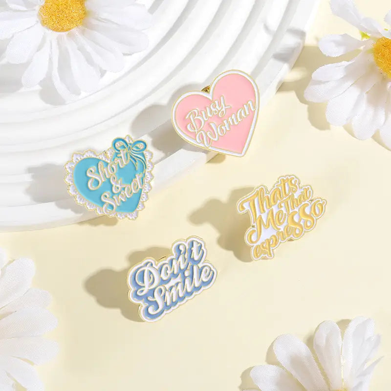 Short And Sweet Enamel Pins Pop Music Singer Don’t Smile Brooches Clothes Lapel Hat Badges Jewelry Accessories Gift For Friends