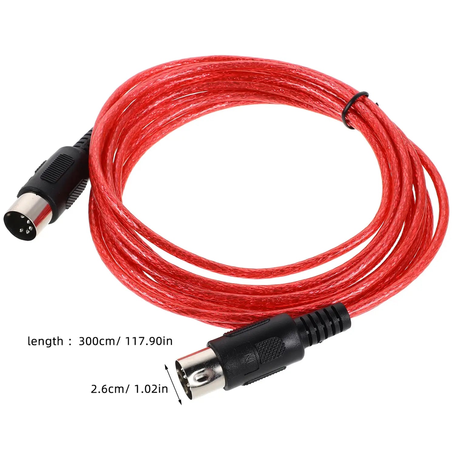 -Pin Midi Cable for Keyboard Digital Piano Synthesizer Studio Recording Music Production Audio Interface