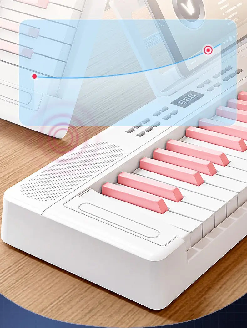 Folding Piano 61 Keys Electronic Piano Portable Children’s Musical Pianos Professional Music Keyboard Beginners Midi Control