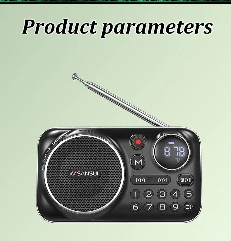 New Mini Radio Speakers Outdoor Portable Soundbox Multi-function Wireless Bluetooth Speaker As a Gift for the Elderly FM TF USB