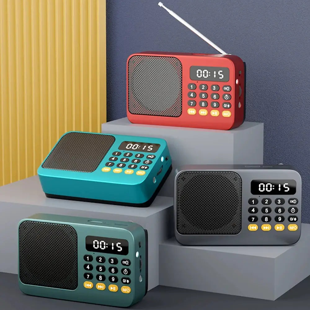Handheld Rechargeable Digital FM USB TF MP3 Player Portable Radio Music Player Speaker Devices Supplies With LED Display Radio