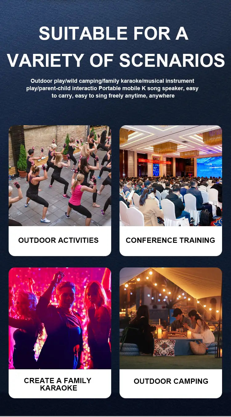 Karaoke Machine for Adults Portable Bluetooth Karaoke Microphone Singing Speaker Karaoke Player with 2 Wireless Mic Home Party