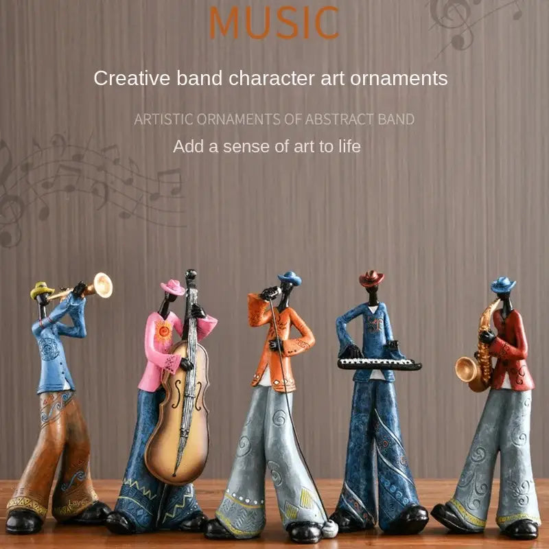 Creative American Band Decoration Musical Instrument Model Living Room Porch Study Nordic Arts And Crafts Statue Sculpture Home