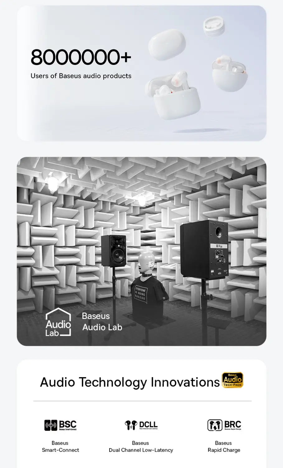 Baseus EP10 Pro ANC Earbuds Wireless Bluetooth 6.0 Earphones 50dB Realtime Adaptive Headphones 6 Mic Hi-Res LDAC IP55 Ear buds