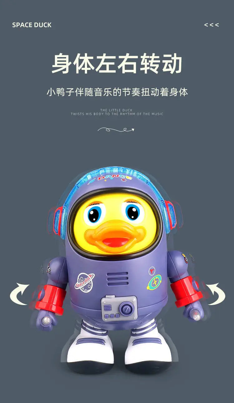Cartoon Space Duck Dancing Astronaut Electric Dancing Colorful Flashing And Sound Musical Interactive Educational Toys Kids Gift