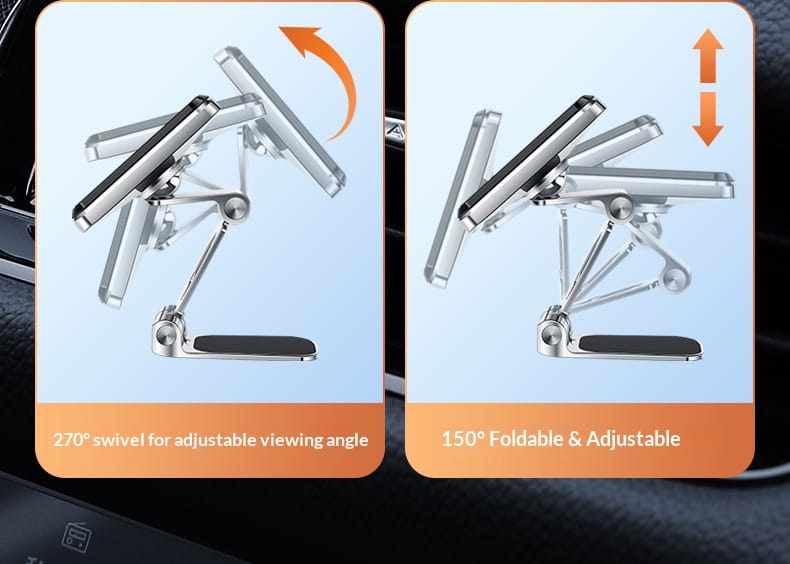 Suction Type Car Mobile Phone Stand Strong Magnetic Attraction Foldable Air Outlet Instrument Panel Adhesion Navigation Stand