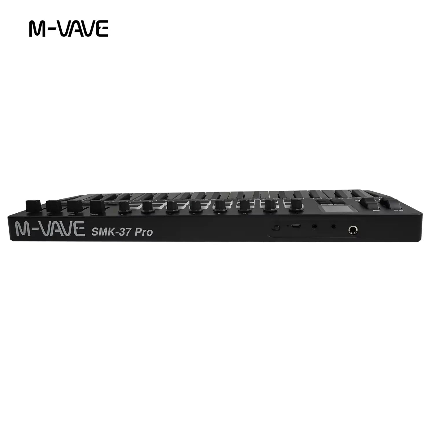 M-VAVE SMK-37 PRO 37-Key MIDI Controller Black - 16 RGB Pads 8 Knobs Built-in Synthesizer Portable Music Production Keyboard