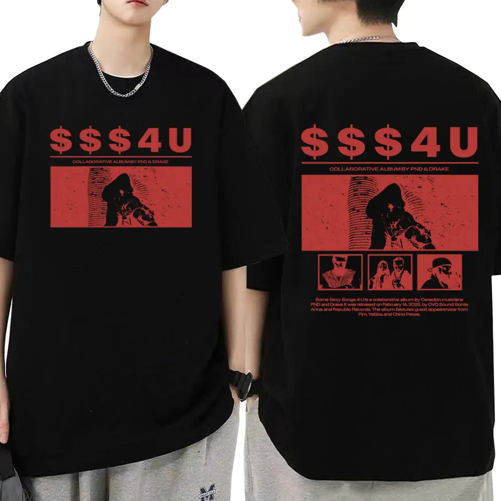 Rapper PARTYNEXTDOOR & Drake Some Sexy Songs 4 U SSS4U Tees Mens Hip Hop Vintage T-shirts Casual Cotton T Shirt Streetwear
