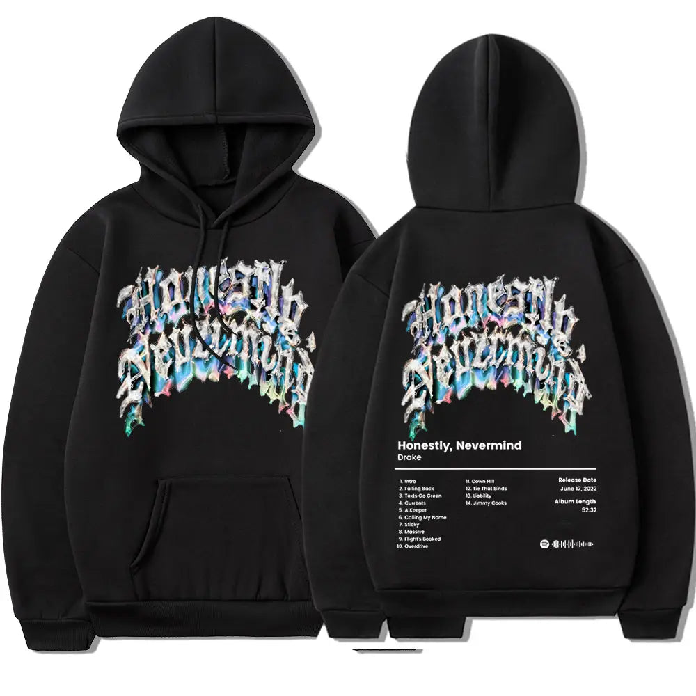 2022 New Rapper Drake Music Album Honestly Nevermind Hoodie Men/women Casual Sweatshirt Streetwear Fashion Hip Hop Pullovers