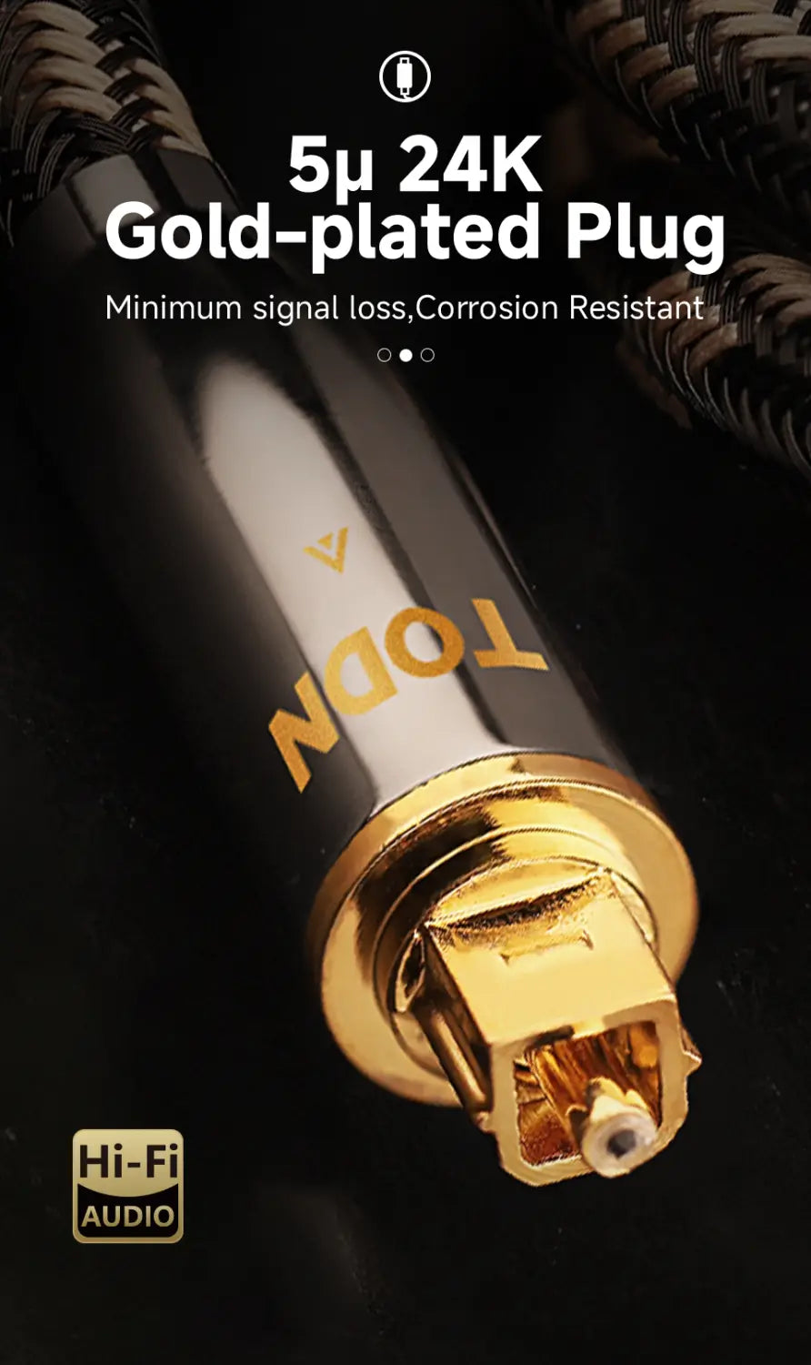 TODN HiFi Optical Audio Cable Digital Fiber Optical Toslink S/PDIF Gold Plated Plug Surround Sound System for TV PS4 Xbox CD