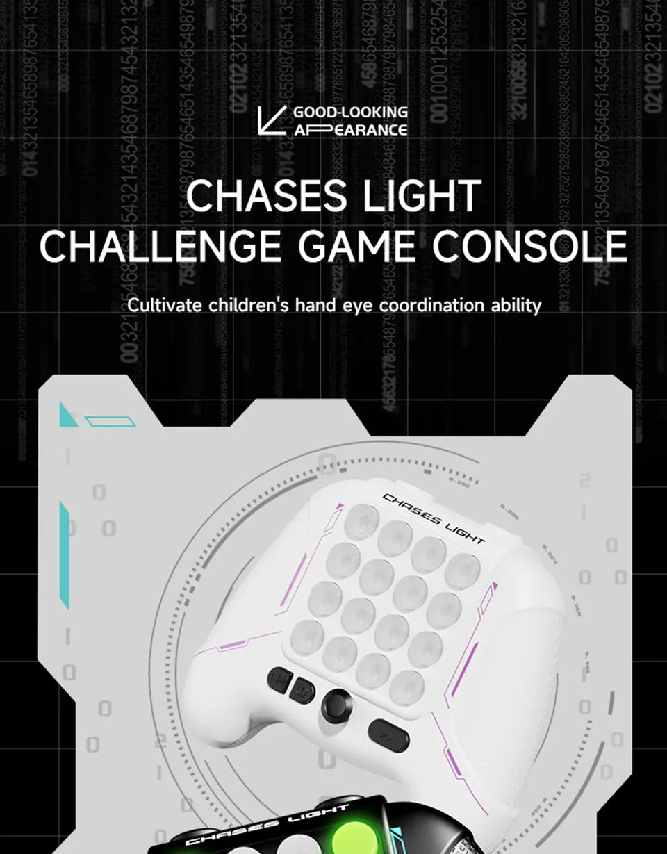 Electronic Pop Light Up Game Handle Toys for Children Adults Fidget Anti Stress Relief Toys Chases Light Game Console Xmas Gifts