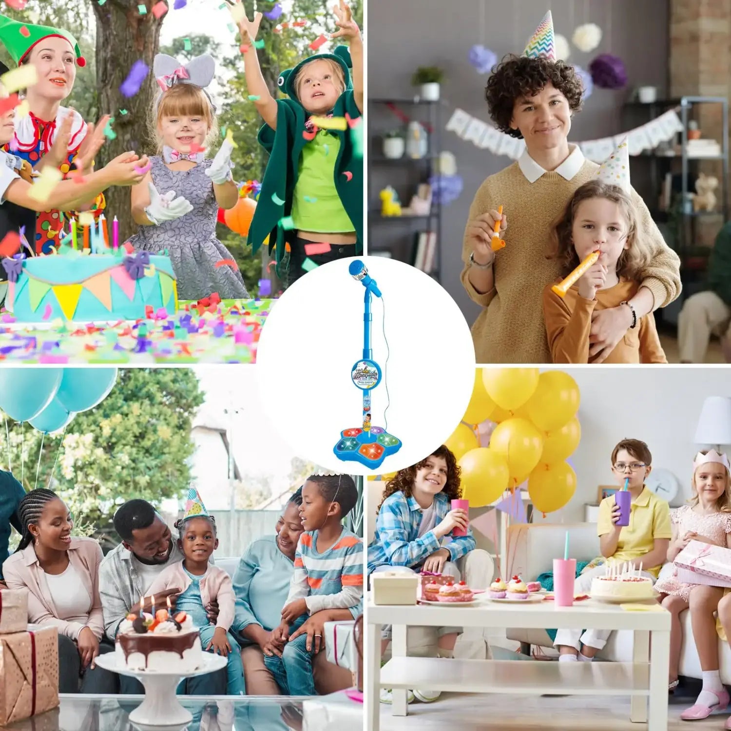 Kids Microphone with Stand Karaoke Song Music Instrument Toys Brain-Training Educational Toy Birthday Gift for Girl Boy