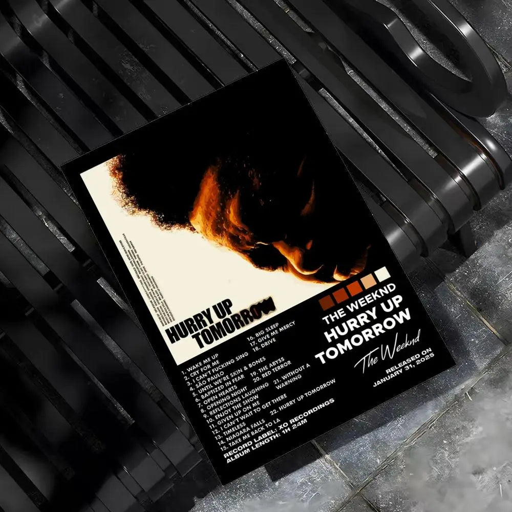Music Album T-The Weeknd Hip Hop Poster Wall Art Poster Sticker for Living Room Bedroom Bar Home Decor Mural Painting Decoration
