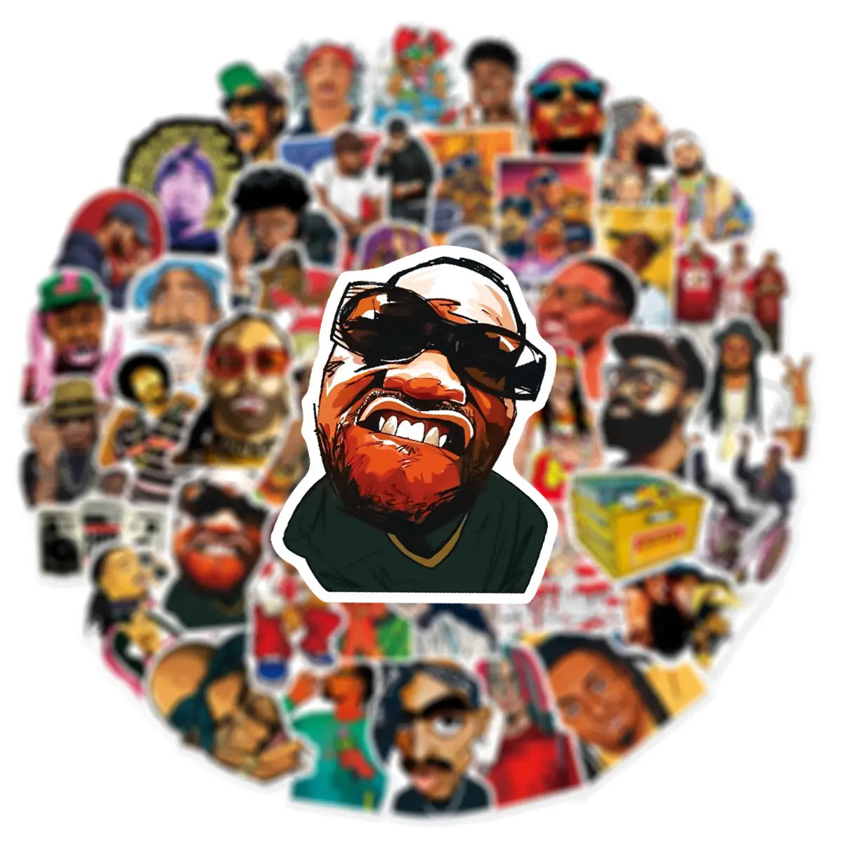 50Pcs Cool DJ Rap Stickers Hip Hop Rapper For DIY Scrapbooking Phone Luggage Skateboard Waterproof Decals