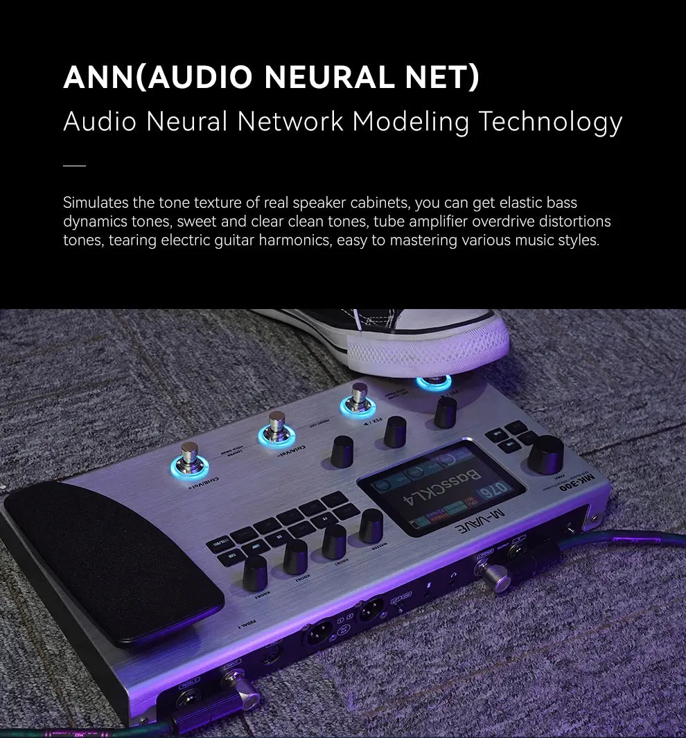 M-VAVE MK-300 Multi-Function Guitar/Bass Effector Pedal | 300s Looper + 128 Drum MIDI DAW | ANN Neural Modeling 120AMP/360FX