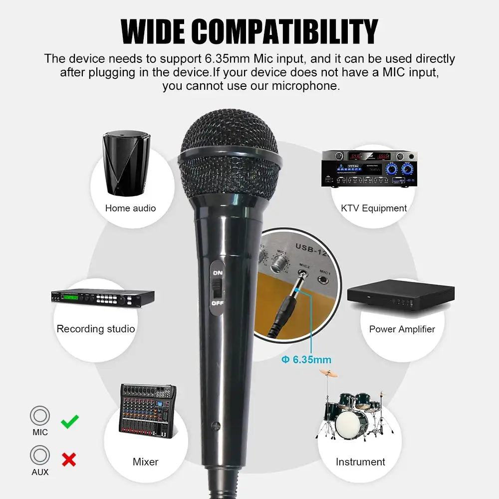 KDES A58 Wired Dynamic Microphone Trolley Multi purpose Wired Microphone Karaoke For Conference Karaoke KTV Singing Performance