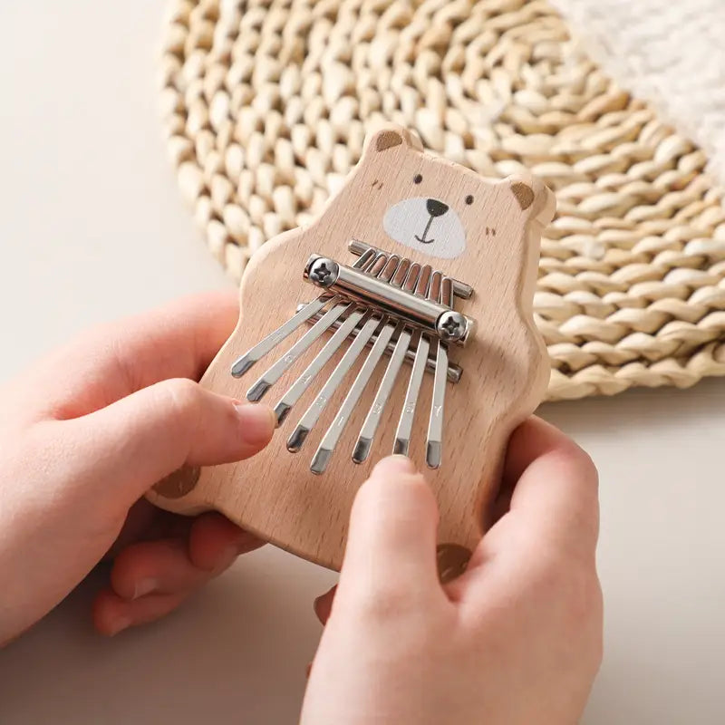 8Key Mini Kalimba Exquisite Finger Piano Baby Montessori Toys Cartoon Bear Thumb Piano Portable Marimba Musical Pendant Toy Gift