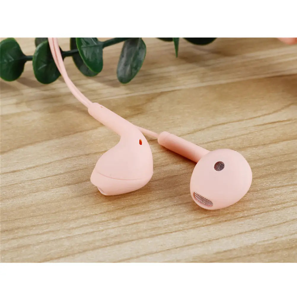 3.5mm Wired Headset Macaron Earphone In-Ear Headphone Music Multicolors 1.2m with Microphone Earphones Universal for Smart Phone