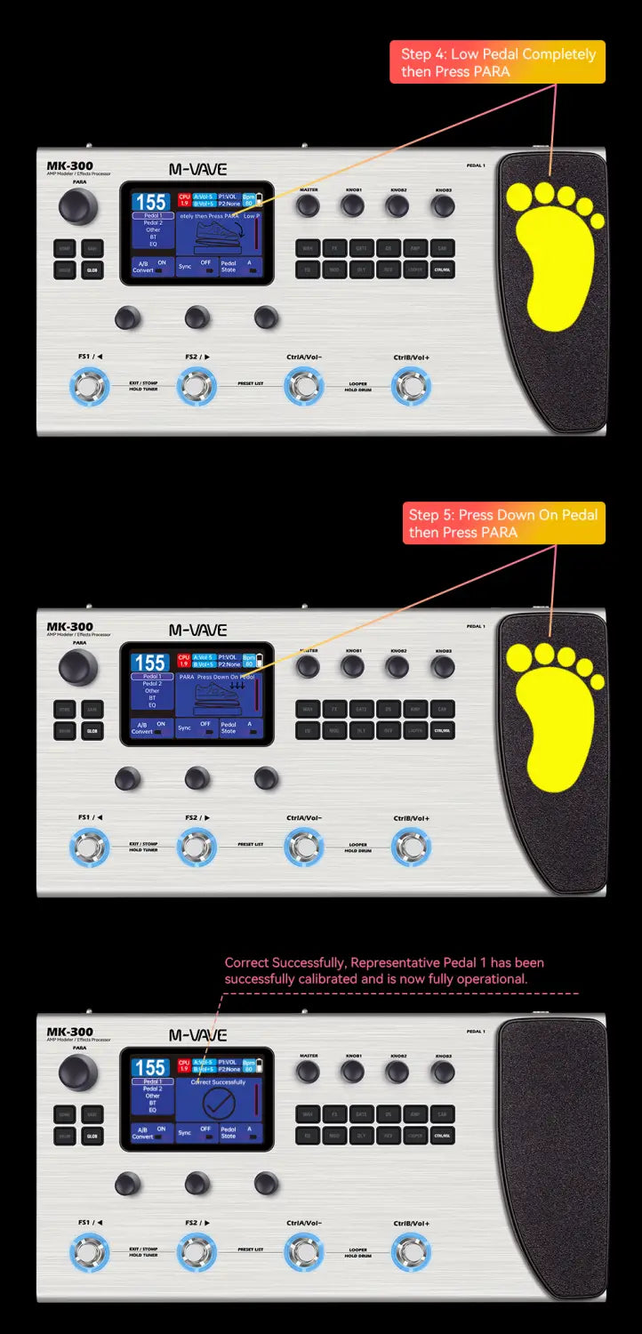 M-VAVE MK 300 Guitar Multi-Effect Processor ANN Neural Modeling 120AMP,360FX,10h Battery,150s STEREO LOOPER,128 Drum MIDI DAW