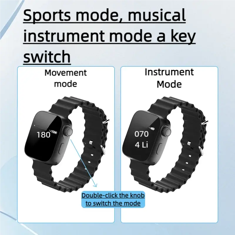 Wearable Vibrating Metronome Watch Adjustable Strap for Running Music Practice Guitar Drums Violin Piano Cello