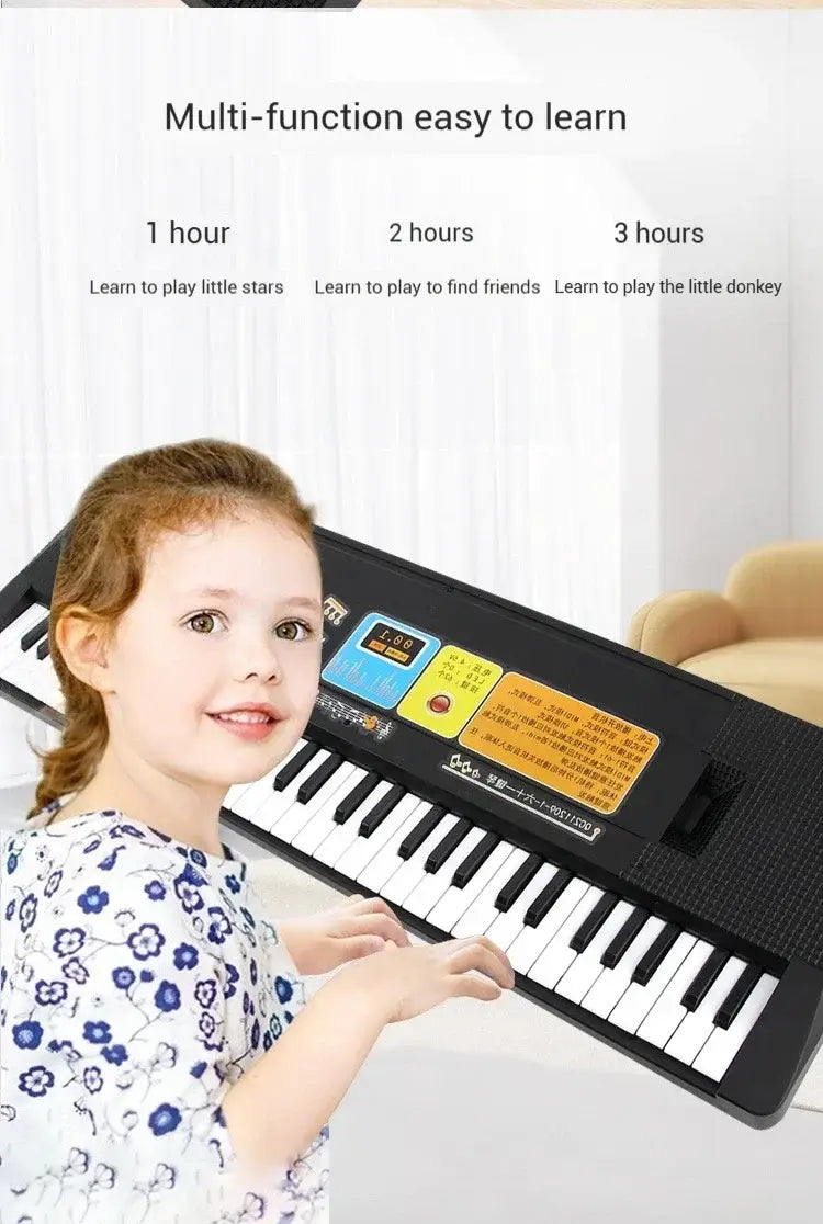 Children’s Electronic Keyboard Piano 37/61 Keys with Microphone Beginner Musical Instrument Educational Toy Gift for Kids