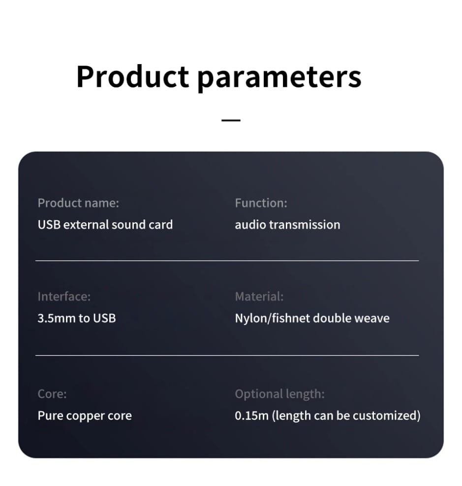 3.5mm Jack Female USB External Sound Card Audio Adapter Headphone Micphone Sound Adapter for PC Laptop USB to 3.5mm Audio Cable