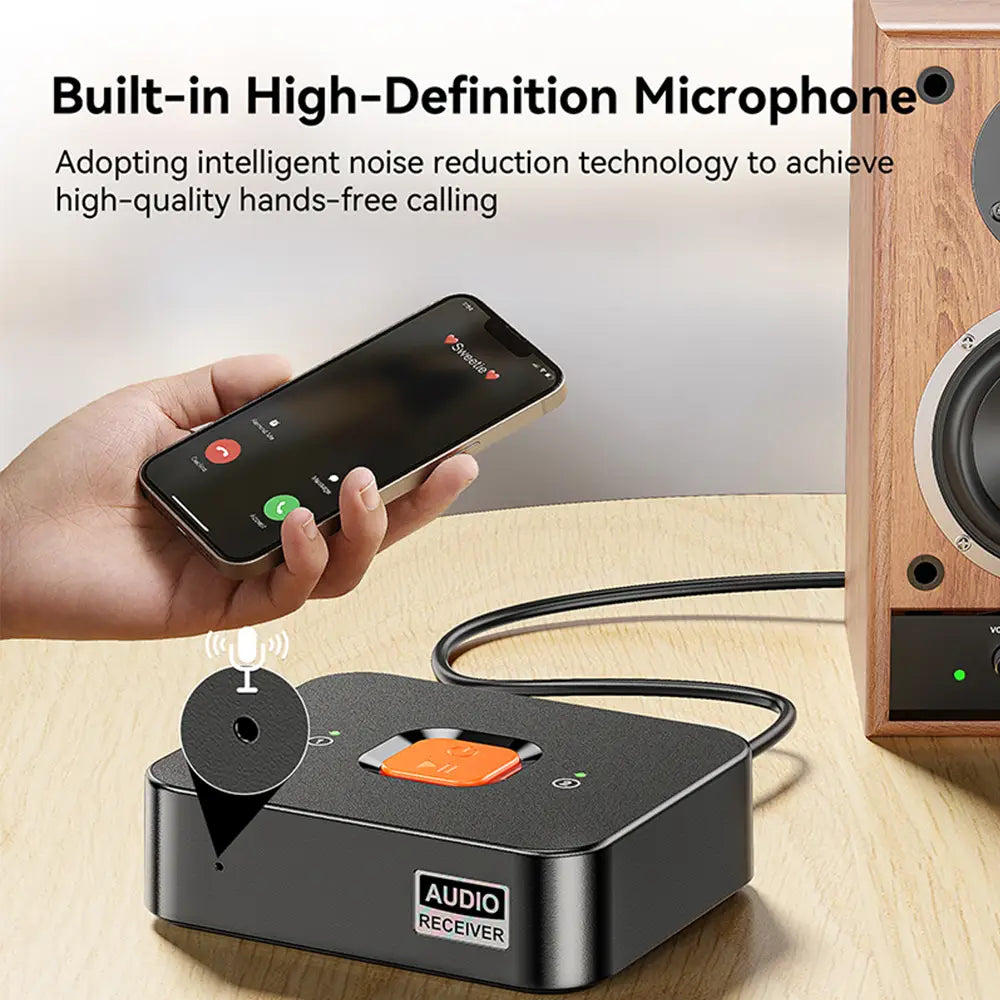 Bluetooth 6.0 Receiver 3.5mm AUX Jack RCA Wireless Adapter Built-in Mic Stereo Music Wireless Adapter For Home speaker/amplifier