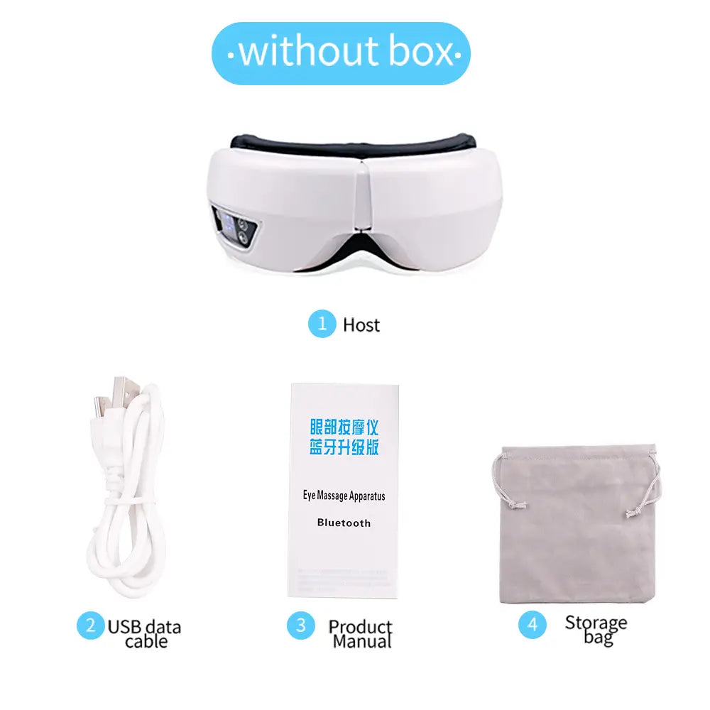 6D Smart Vibration Eye Massager Airbag Compress Eye Care Instrument Bluetooth Music Eye Massage Sleepping Mask Eye Relax Fatigue