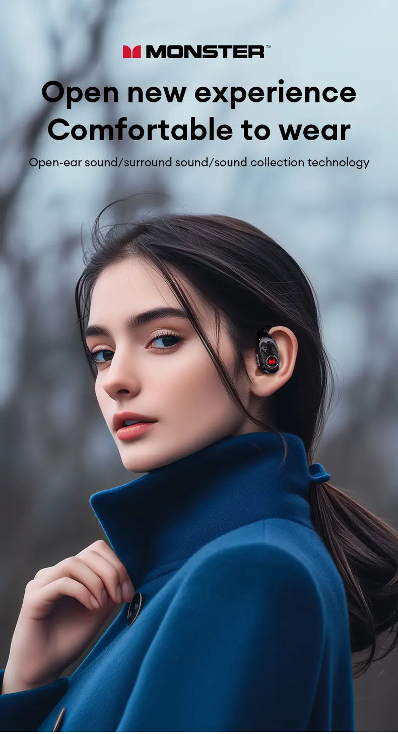 Choice Monster MQO22 New OWS Bluetooth 5.4 Headphones HIFI Sound Quality Stereo Music Gaming Headset Waterproof Sports Earbuds