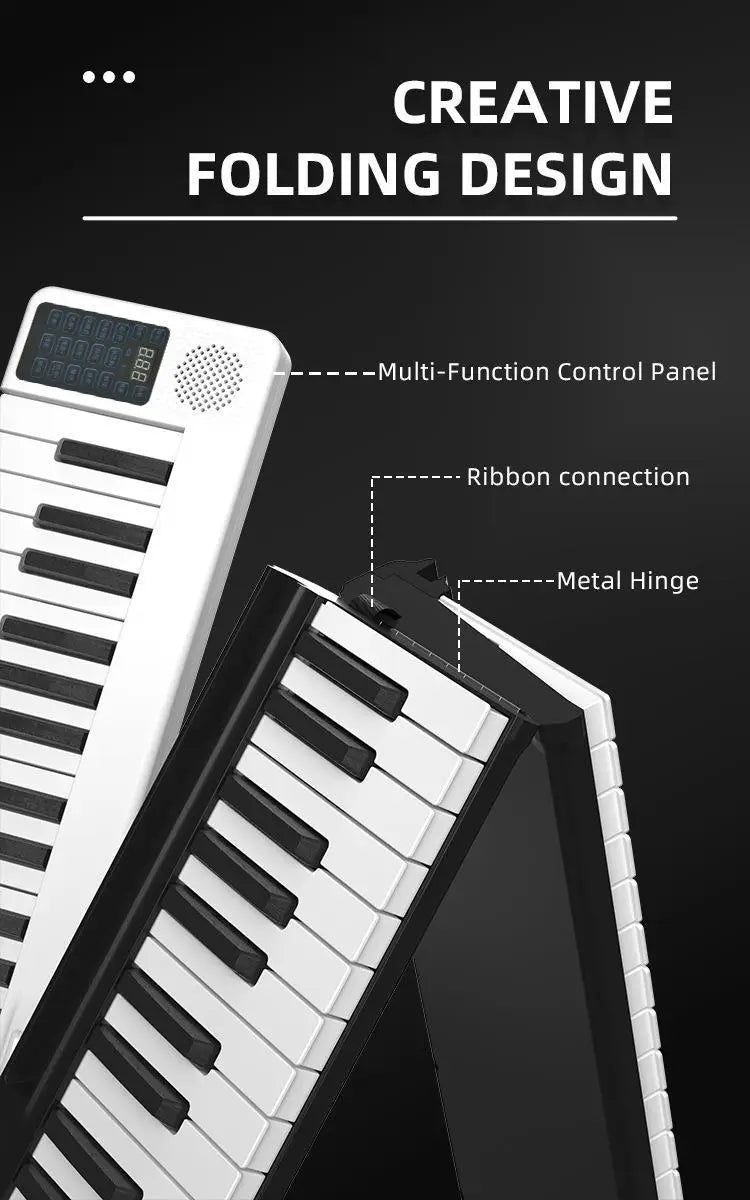 Portable Electronic Piano 88-key Digital Pianos Adult Musical Keyboard Beginners Midi Professional Kids Folding Electronic Organ