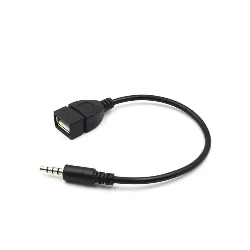 1/2/4/6/8/10Pcs Black Car Audio Cable To USB Audio Cable Car Electronics for Play Music Car Audio Cable USB Headphone Converter
