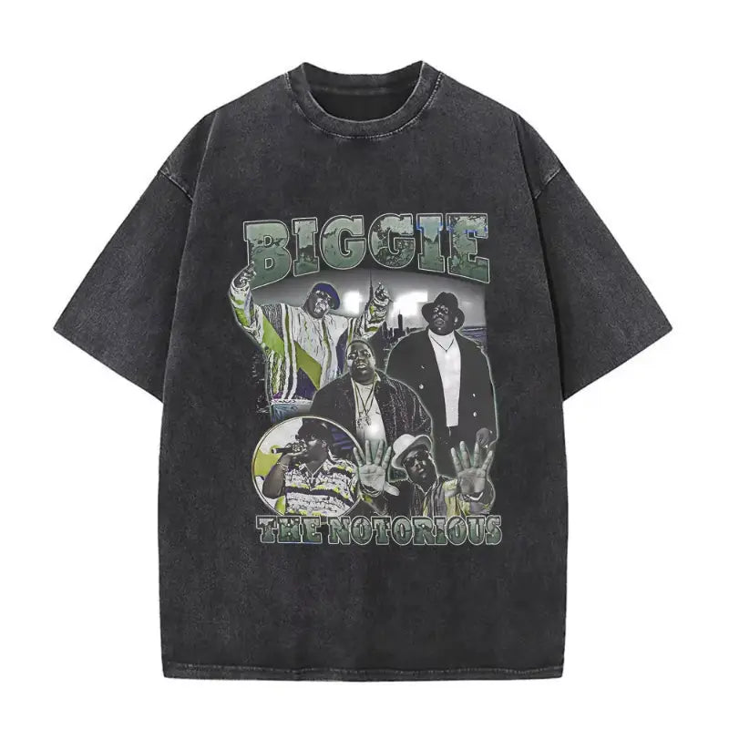 Rapper The Notorious Big L Lifestylez of The Poor and Dangerous Vintage Washed T-shirt Biggie Smalls Tshirt Men’s Hip Hop Tees