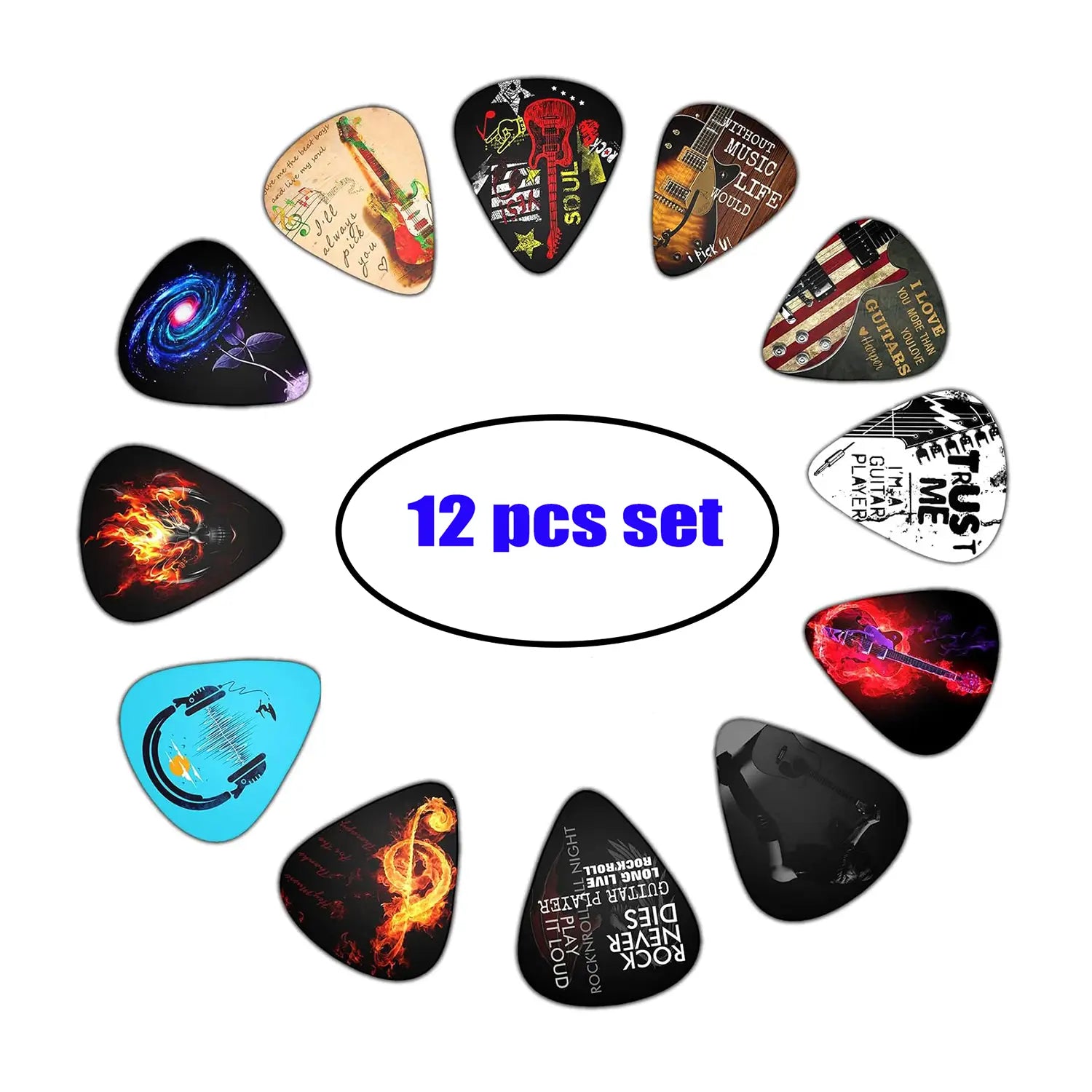 New 0.46/0.71/1.0Mm 12pcs/set Guitar Paddles Cartoon Couples Acoustic Guitar Picks Musical Instrument Accessories Pick Guitar